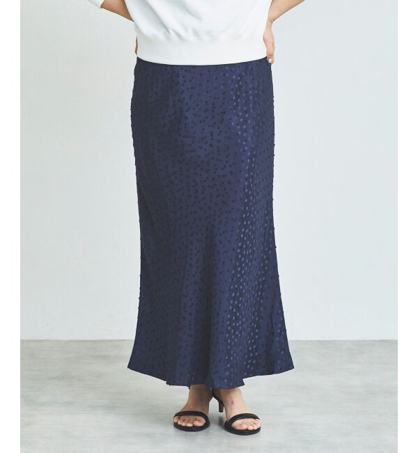 le.coeur blanc「Perle Peche Wジャガードドットナロースカート」|スカート|