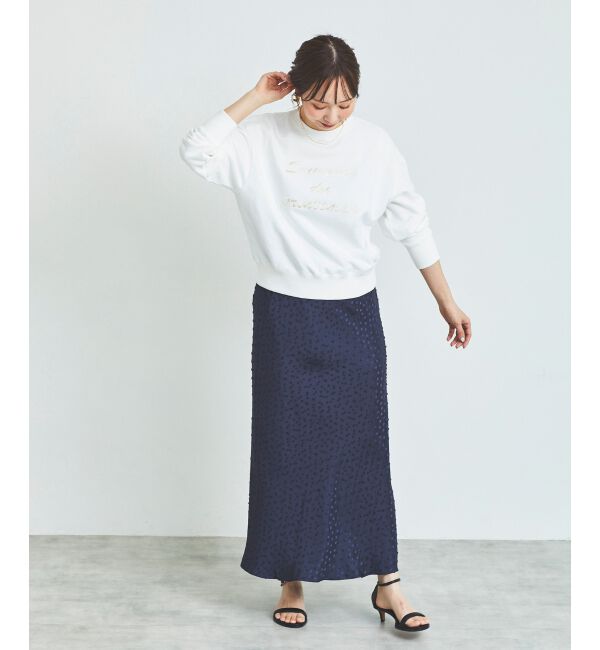 le.coeur blanc「Perle Peche Wジャガードドットナロースカート」|スカート|