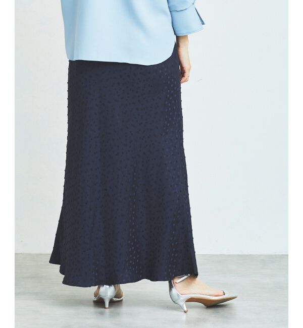 le.coeur blanc「Perle Peche Wジャガードドットナロースカート」|スカート|