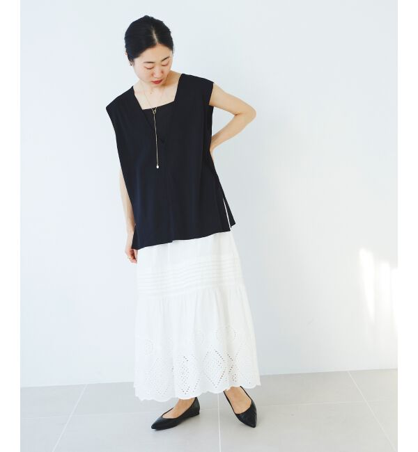 le.coeur blanc「《手洗い可能》ミラノリブVネックベスト」|ベスト・ジレ|