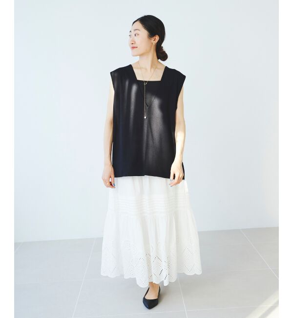 le.coeur blanc「《手洗い可能》ミラノリブVネックベスト」|ベスト・ジレ|