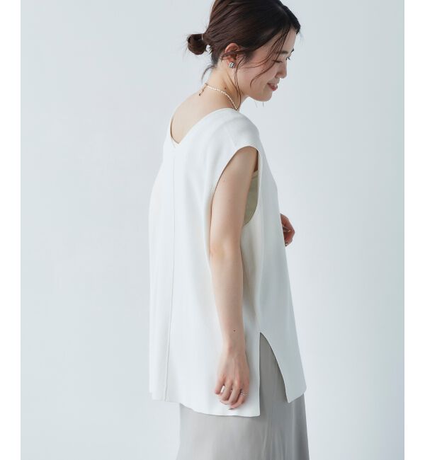 le.coeur blanc「《手洗い可能》ミラノリブVネックベスト」|ベスト・ジレ|