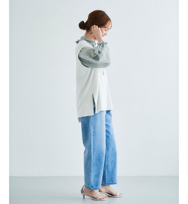 le.coeur blanc「《手洗い可能》ミラノリブVネックベスト」|ベスト・ジレ|