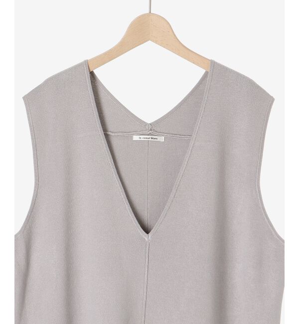 le.coeur blanc「《手洗い可能》ミラノリブVネックベスト」|ベスト・ジレ|