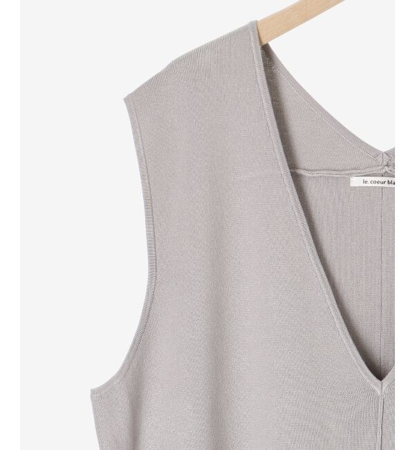 le.coeur blanc「《手洗い可能》ミラノリブVネックベスト」|ベスト・ジレ|