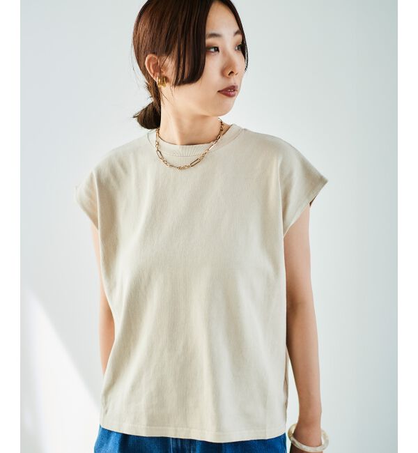 le.coeur blanc「STAR＆STRIPE ノースリーブTEE」|Tシャツ・カットソー|ベージュ