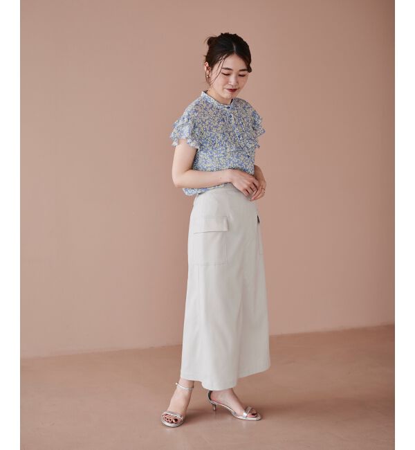 le.coeur blanc「《手洗い可能》ドライタッチカーゴポケットトラペーズスカート」|スカート|