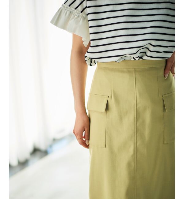 le.coeur blanc「《手洗い可能》ドライタッチカーゴポケットトラペーズスカート」|スカート|