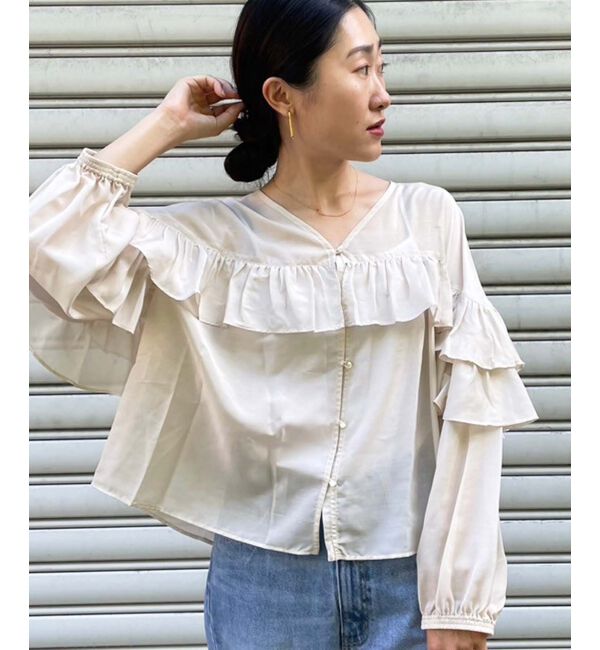 le.coeur blanc「フリル2WAYブラウス」|シャツ・ブラウス|アイボリー