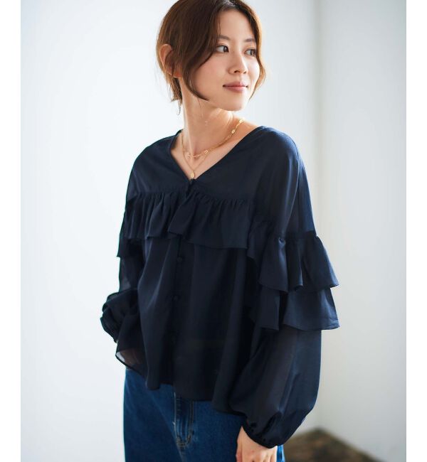 le.coeur blanc「フリル2WAYブラウス」|シャツ・ブラウス|