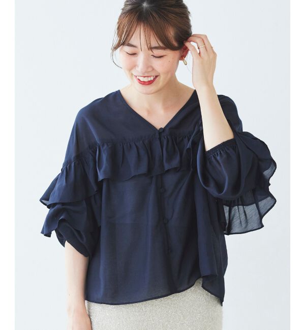 le.coeur blanc「フリル2WAYブラウス」|シャツ・ブラウス|