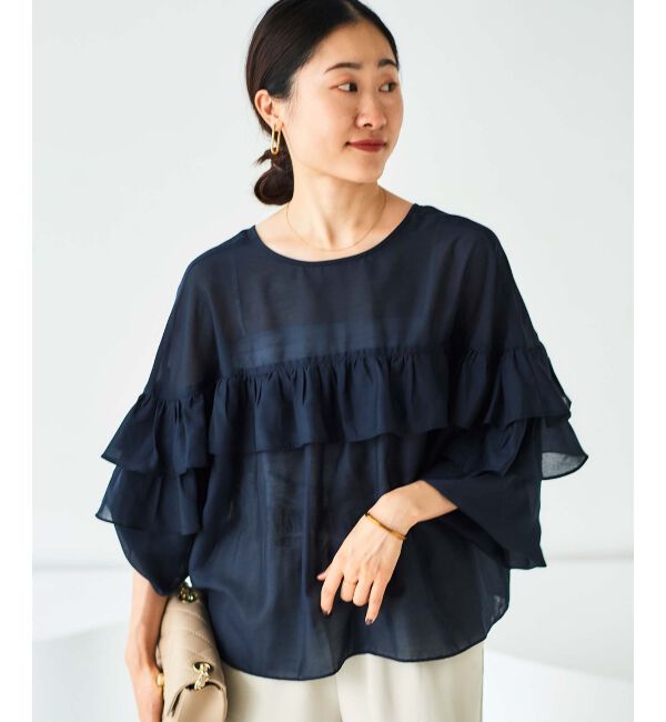 le.coeur blanc「フリル2WAYブラウス」|シャツ・ブラウス|