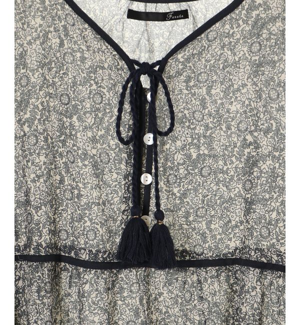  「Fanakaパイピングフラワー柄ワンピ」|ワンピース|