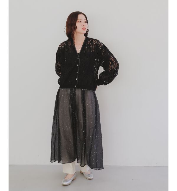 le.coeur blanc「《手洗い可能》箔ドットオーガンジーキャミワンピース」|ワンピース|