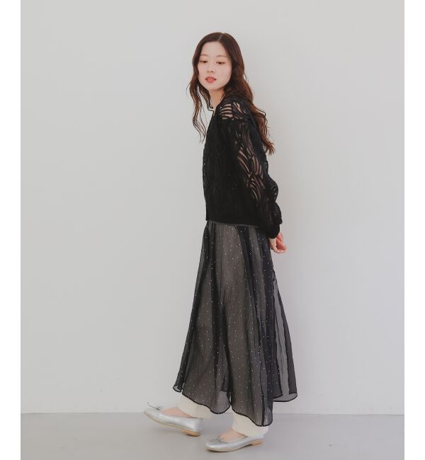 le.coeur blanc「《手洗い可能》箔ドットオーガンジーキャミワンピース」|ワンピース|