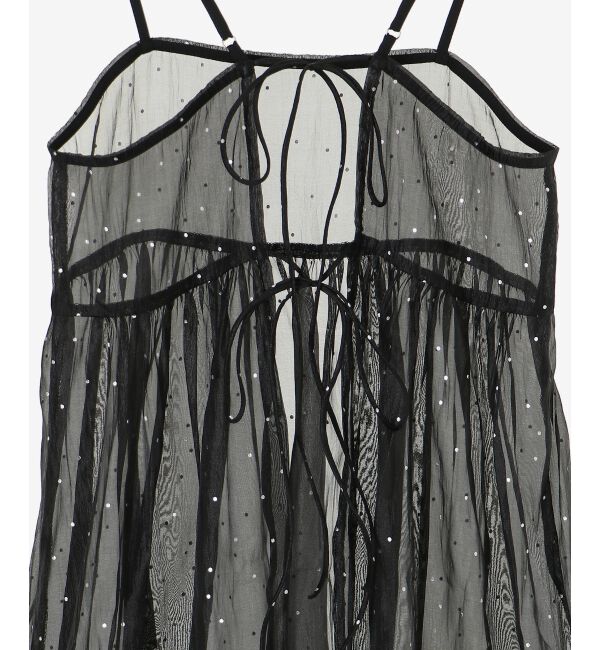 le.coeur blanc「《手洗い可能》箔ドットオーガンジーキャミワンピース」|ワンピース|