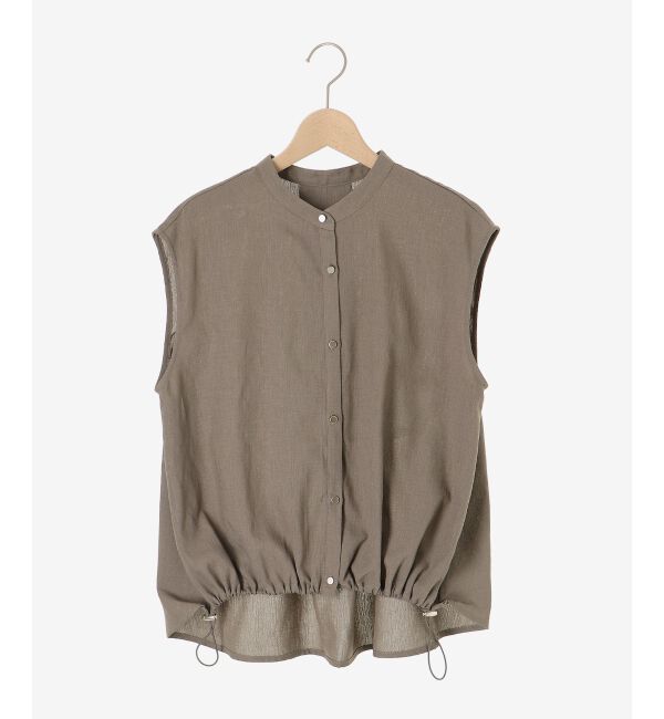  「リネンライク裾ドロストブラウス」|シャツ・ブラウス|