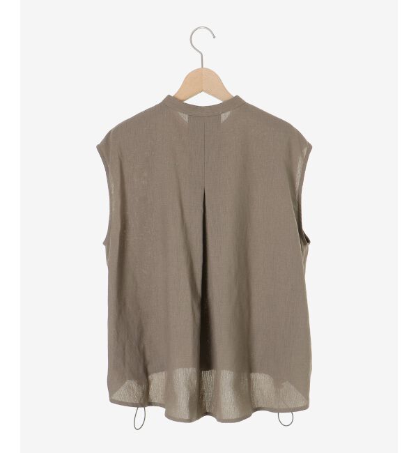  「リネンライク裾ドロストブラウス」|シャツ・ブラウス|