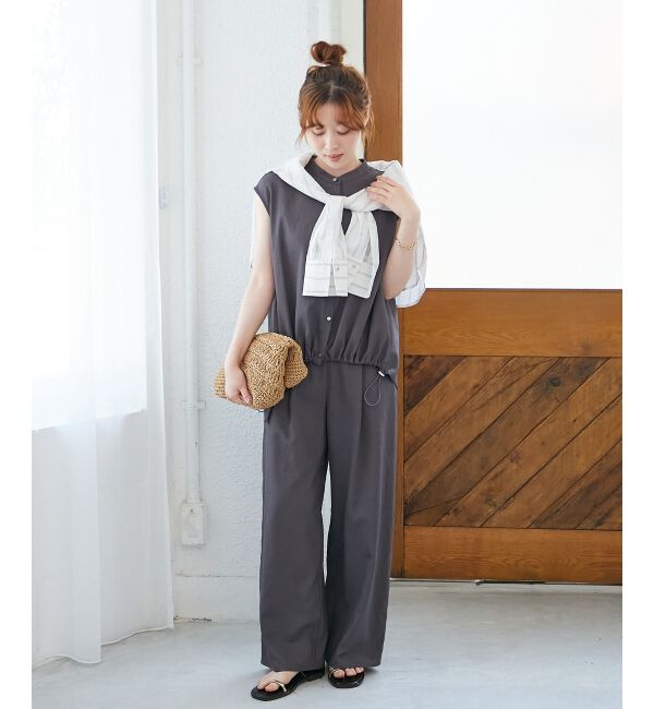  「リネンライク裾ドロストブラウス」|シャツ・ブラウス|