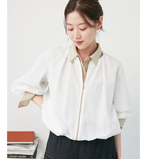  「《手洗い可能》カラミタンブラーランタンスリーブブルゾン」|ブルゾン・スタジャン|