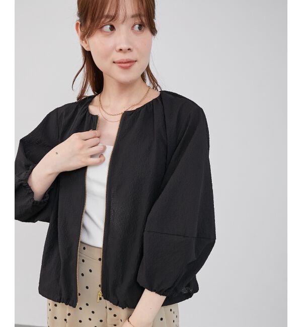  「《手洗い可能》カラミタンブラーランタンスリーブブルゾン」|ブルゾン・スタジャン|