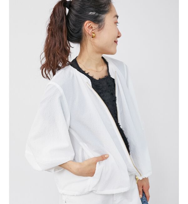  「《手洗い可能》カラミタンブラーランタンスリーブブルゾン」|ブルゾン・スタジャン|