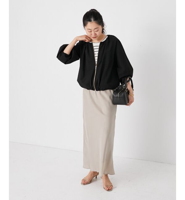  「《手洗い可能》カラミタンブラーランタンスリーブブルゾン」|ブルゾン・スタジャン|