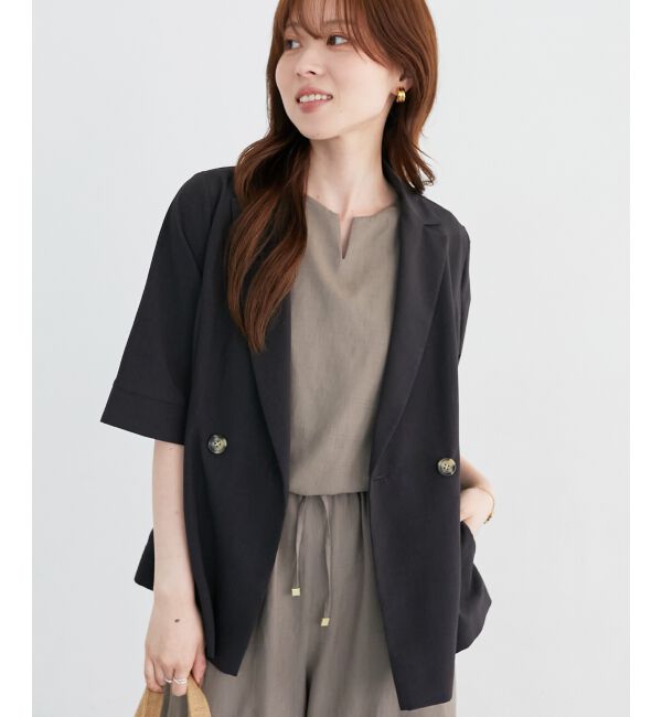  「《シャツ感覚でラフに羽織れる》タンブラーブッチャーハーフスリーブジャケット」|その他|