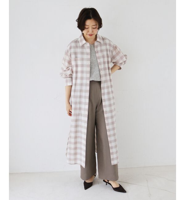  「シアーチェックシャツワンピース」|ワンピース|