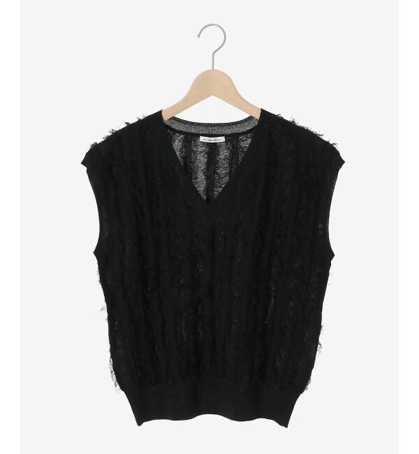  「《手洗い可能》フリンジVネックフレンチニット」|ニット・セーター|