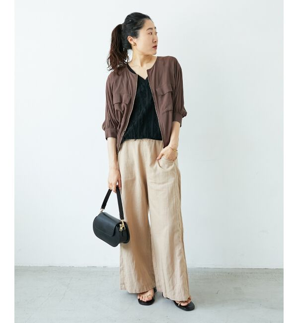  「《手洗い可能》フリンジVネックフレンチニット」|ニット・セーター|