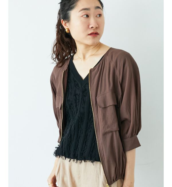  「《手洗い可能》フリンジVネックフレンチニット」|ニット・セーター|