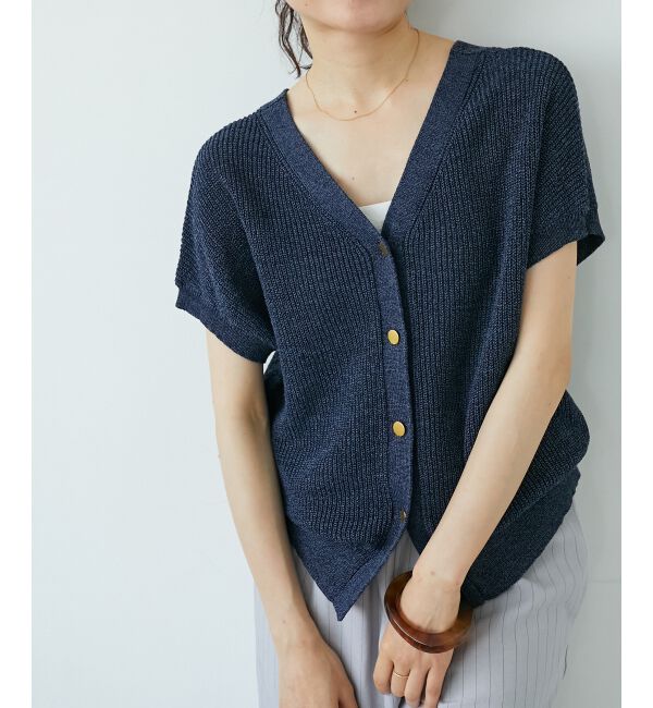  「ペーパーヤーン畦編み2WAYニット」|ニット・セーター|
