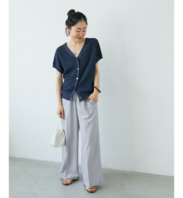  「ペーパーヤーン畦編み2WAYニット」|ニット・セーター|