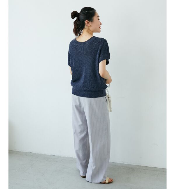  「ペーパーヤーン畦編み2WAYニット」|ニット・セーター|
