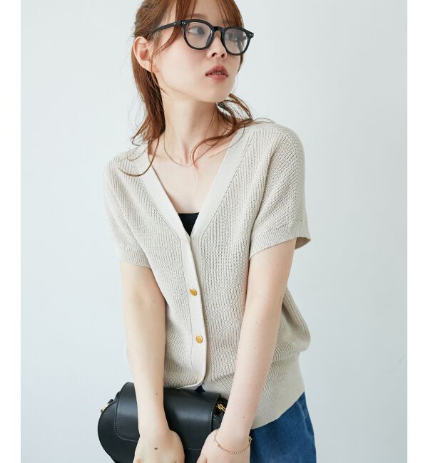  「ペーパーヤーン畦編み2WAYニット」|ニット・セーター|