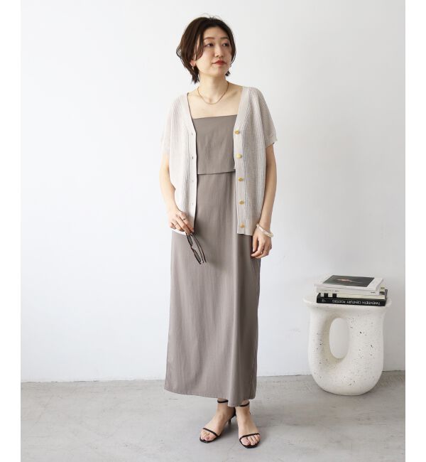  「ペーパーヤーン畦編み2WAYニット」|ニット・セーター|