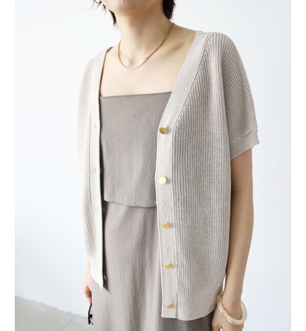  「ペーパーヤーン畦編み2WAYニット」|ニット・セーター|