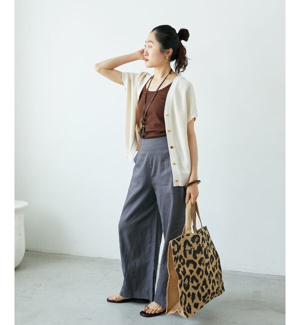  「ペーパーヤーン畦編み2WAYニット」|ニット・セーター|