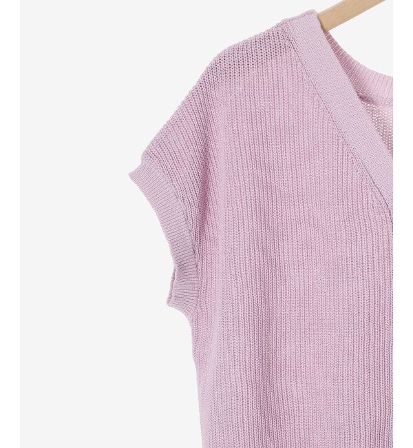  「ペーパーヤーン畦編み2WAYニット」|ニット・セーター|