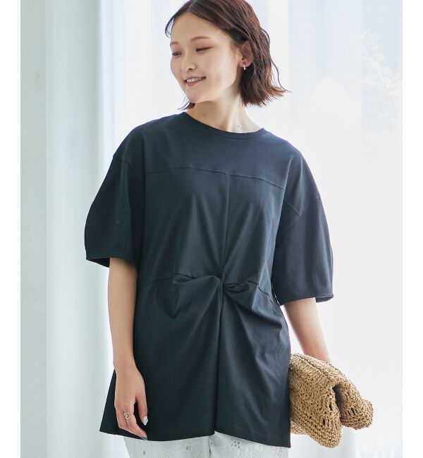  「《手洗い可能》フロントツイストTシャツ」|Tシャツ・カットソー|