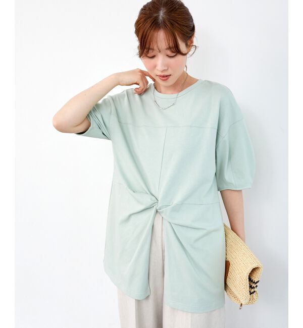  「《手洗い可能》フロントツイストTシャツ」|Tシャツ・カットソー|