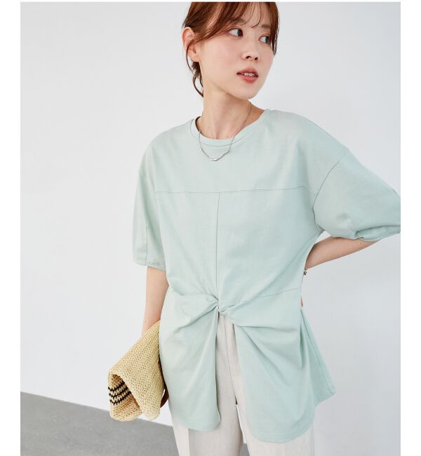  「《手洗い可能》フロントツイストTシャツ」|Tシャツ・カットソー|