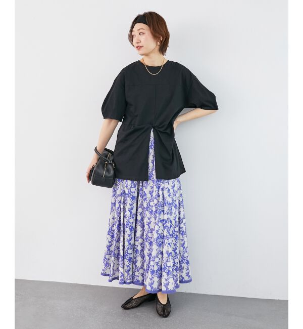  「《手洗い可能》フロントツイストTシャツ」|Tシャツ・カットソー|