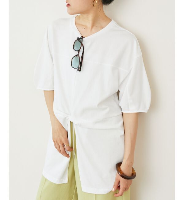  「《手洗い可能》フロントツイストTシャツ」|Tシャツ・カットソー|