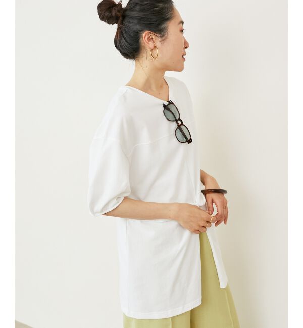  「《手洗い可能》フロントツイストTシャツ」|Tシャツ・カットソー|