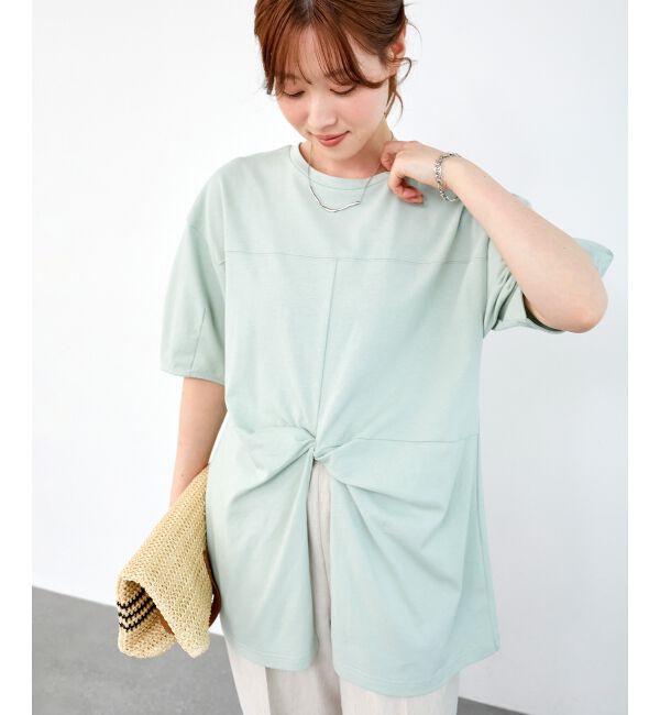  「《手洗い可能》フロントツイストTシャツ」|Tシャツ・カットソー|