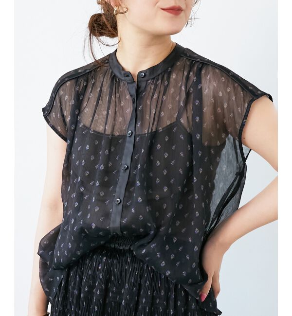  「楊柳フラワープリントフレンチブラウス」|シャツ・ブラウス|