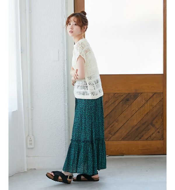  「《手洗い可能》透かし編みデザインニットベスト」|ベスト・ジレ|