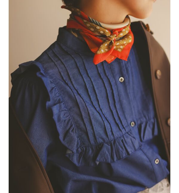  「デニムフリルブラウス」|シャツ・ブラウス|